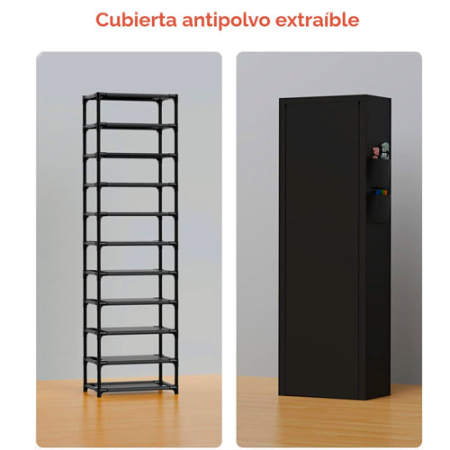 Zapatera Organizador Vertical con 10 Niveles 20 a 22 Pares