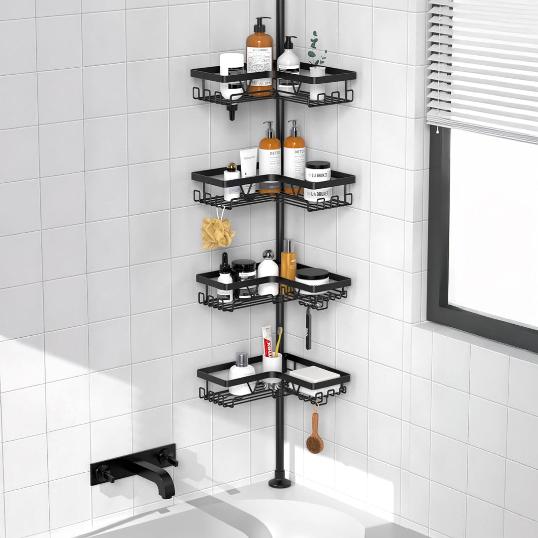 Esquinero de Ducha Ajustable 4 Estantes en Acero Inoxidable