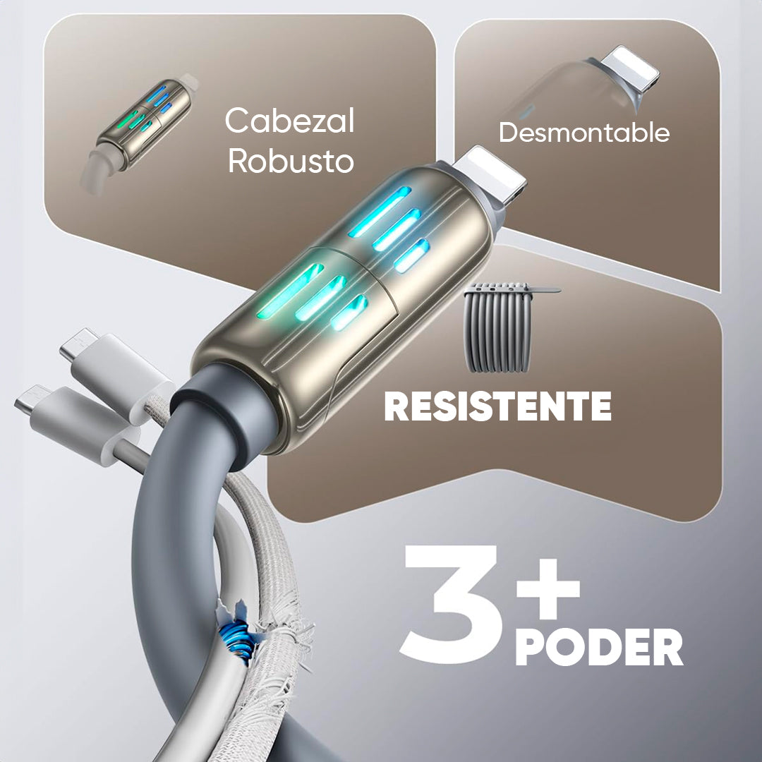 Cable LISEN Usb de 2mts Carga Rapida 4 en 1