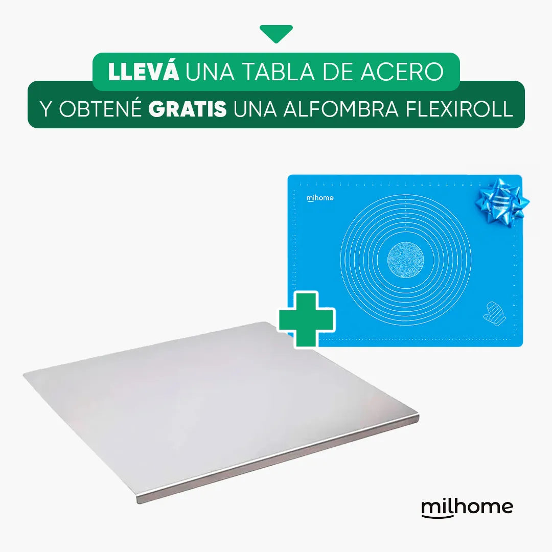 Tabla Protectora de Acero Inoxidable Milhome + Alfombra FlexiRoll de Regalo