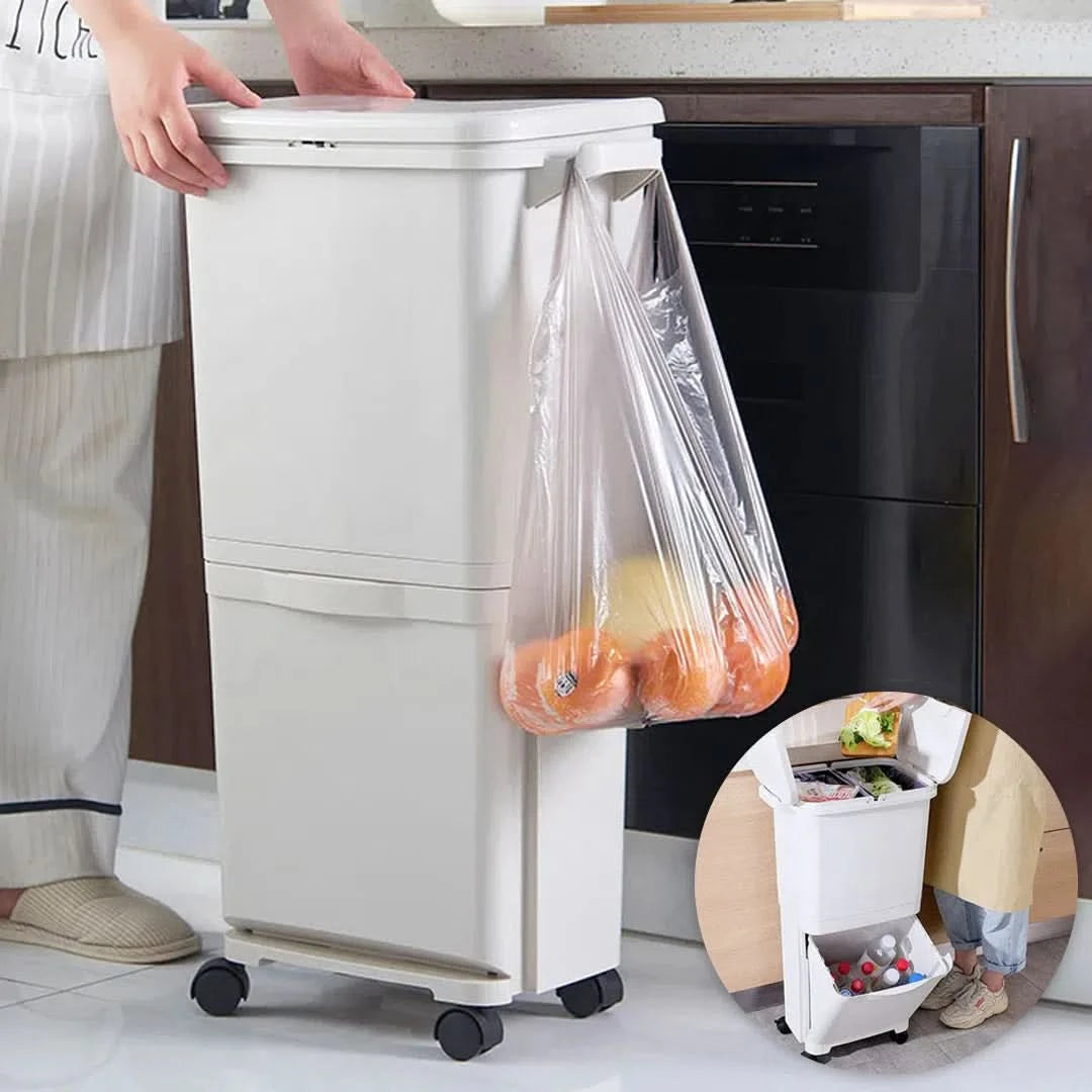 Contenedor Papelera para Basura 2 Niveles Vertical 42L