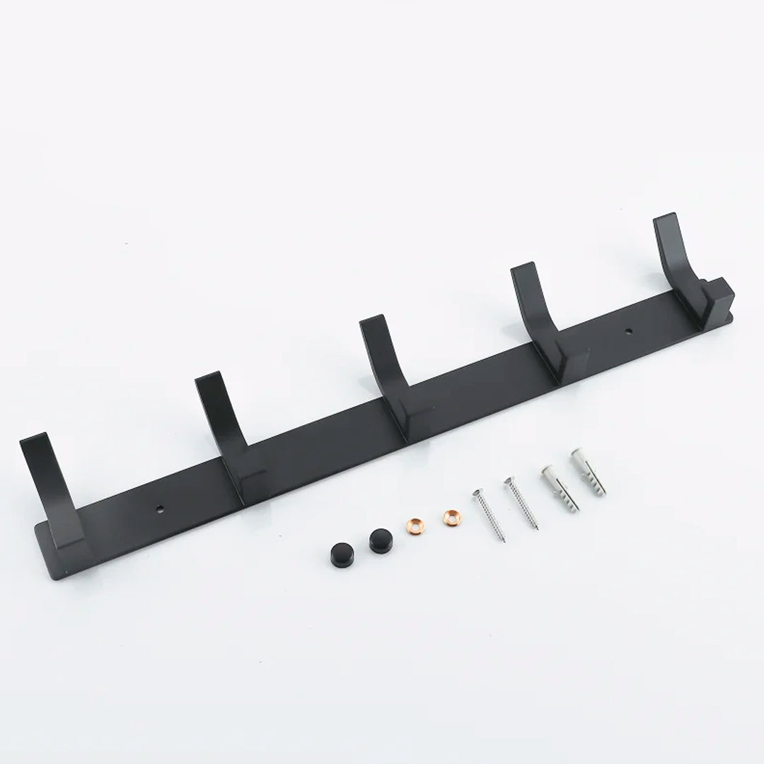 Set de 2 Perchero de Aluminio con 5 Ganchos Terminación Mate