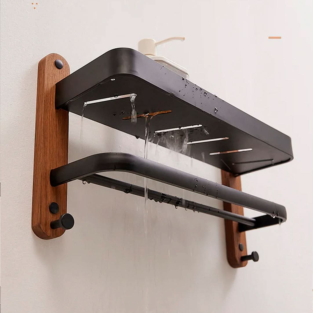 Estante Toallero Luxury Aluminio y Madera