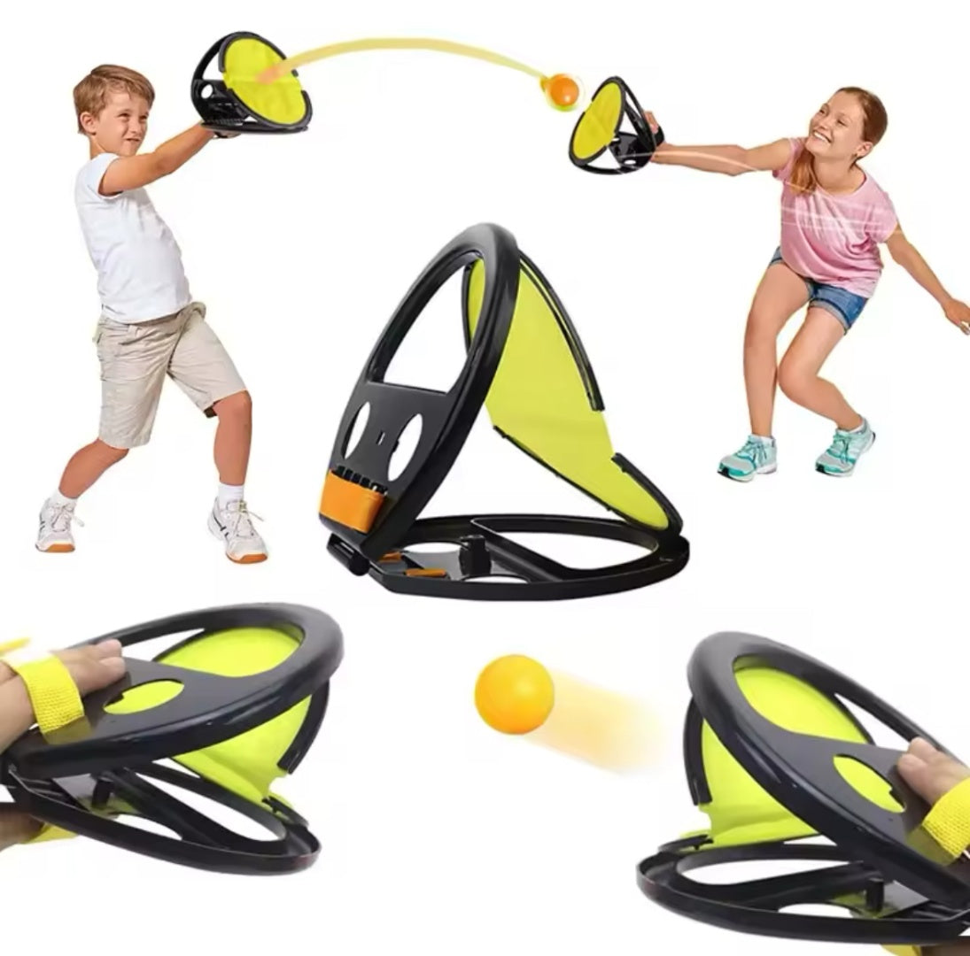 Juego Tira Y Atrapa Pelotas Con Paletas Manoplas