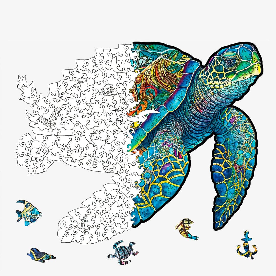 Puzzle de Madera de 300 Piezas Diseño Tortuga