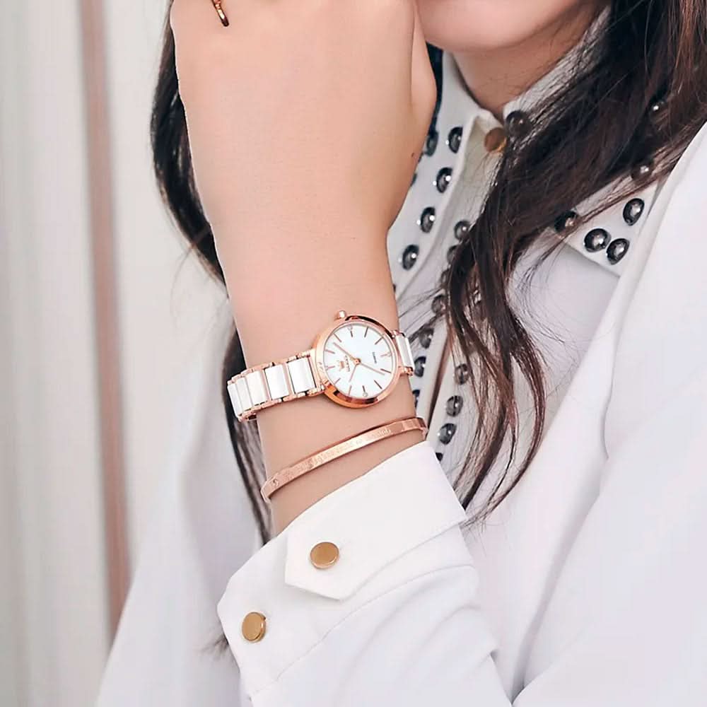 Reloj Olevs Blanco para Mujer Resistente al Agua