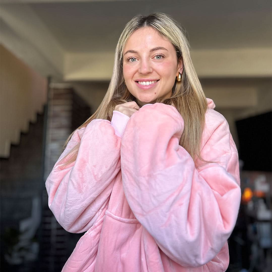 Hoodie Rosa Polar con Capucha Marca Wilma