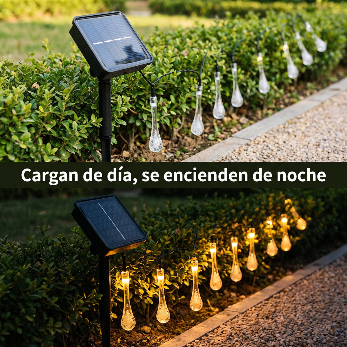 Guia de Luces Solares Drop Ip65 con Estaca - Se encienden solas