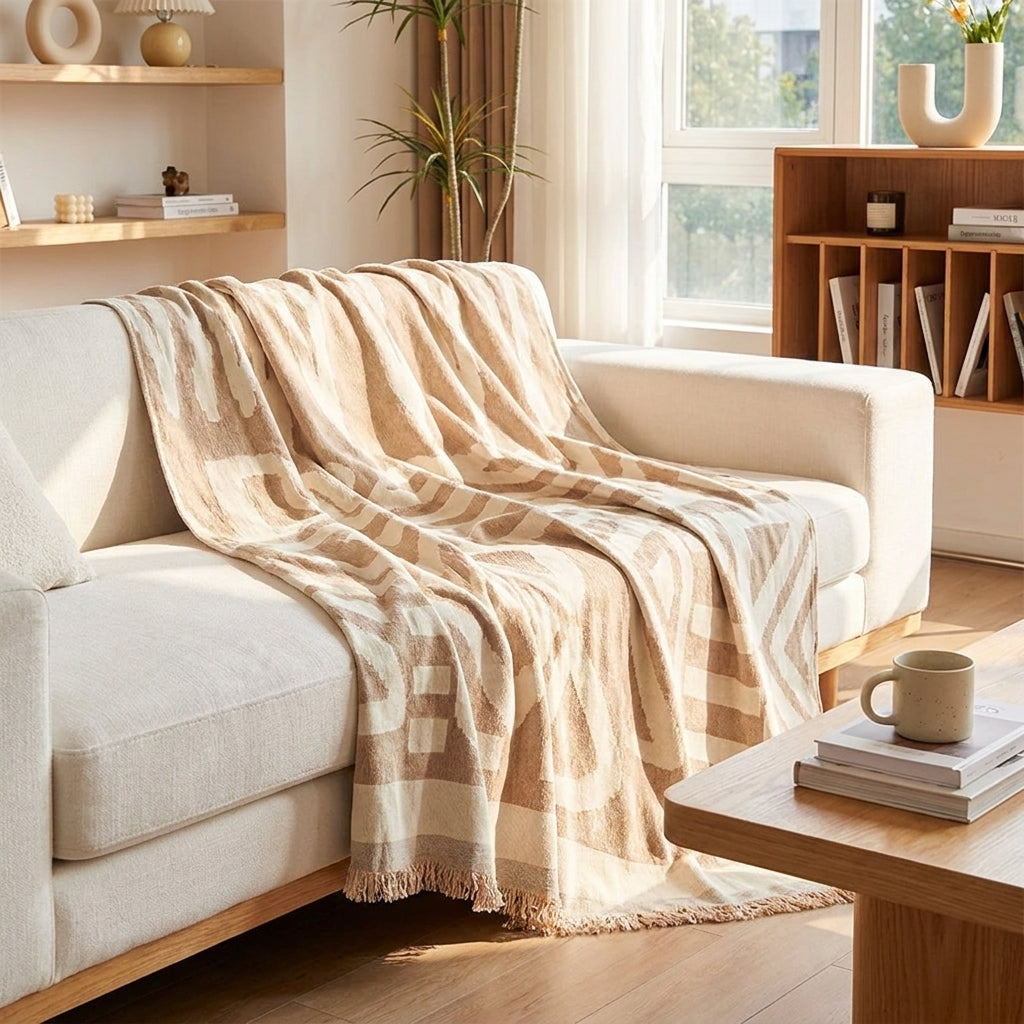 Manta Cubre Sofa de Chenilla Reversible