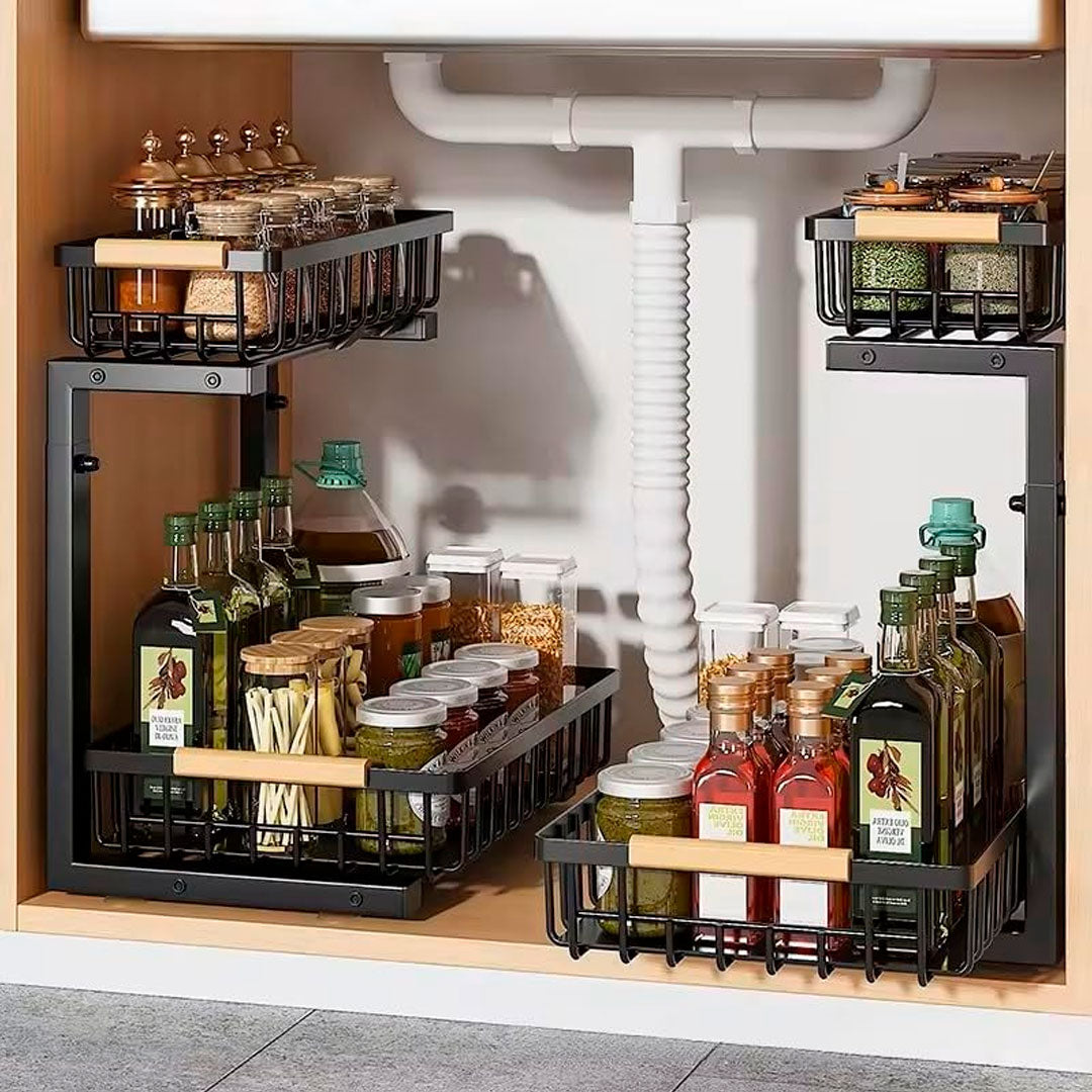 Organizador Metalico Multiusos Bajo Mesada Extensible Premiu