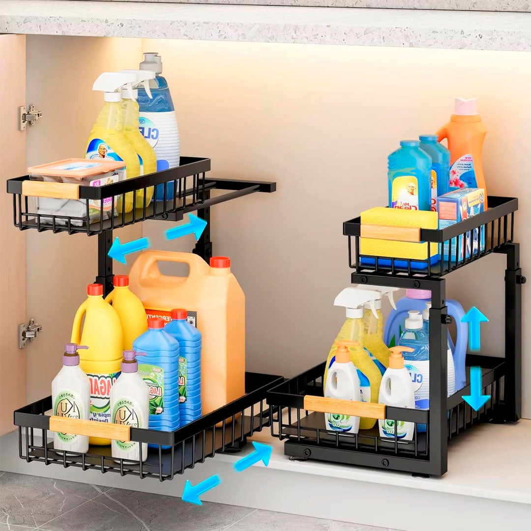 Organizador Metalico Multiusos Bajo Mesada Extensible Premiu