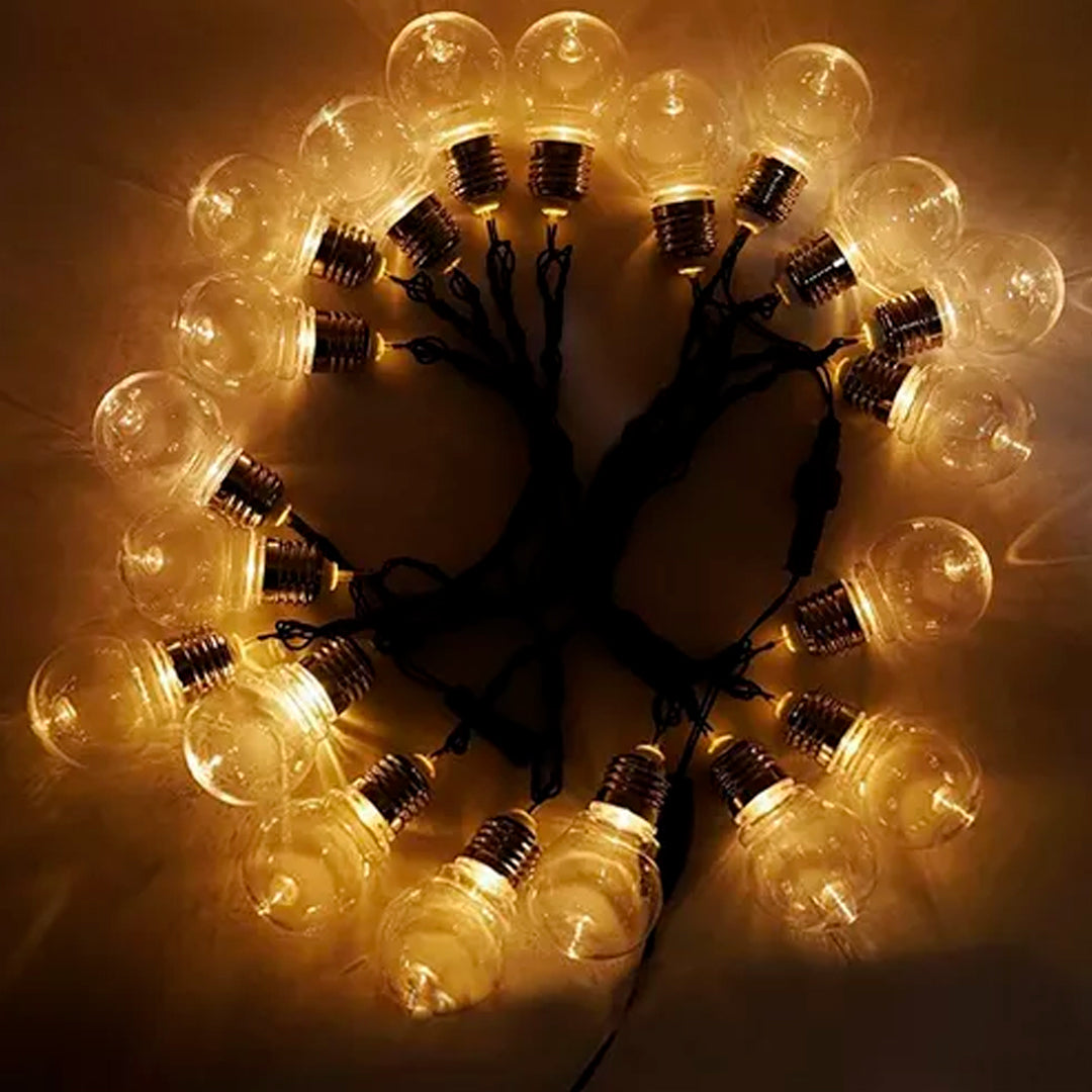 Guirnalda Led 20 Luces con Panel Solar 7 Modos