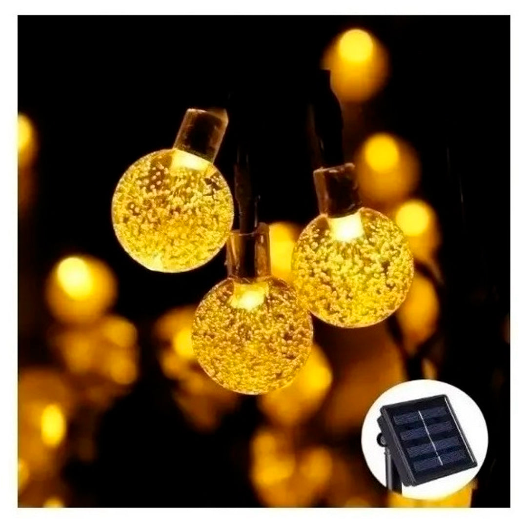 Guirnalda Led 20 Luces con Panel Solar 7 Modos
