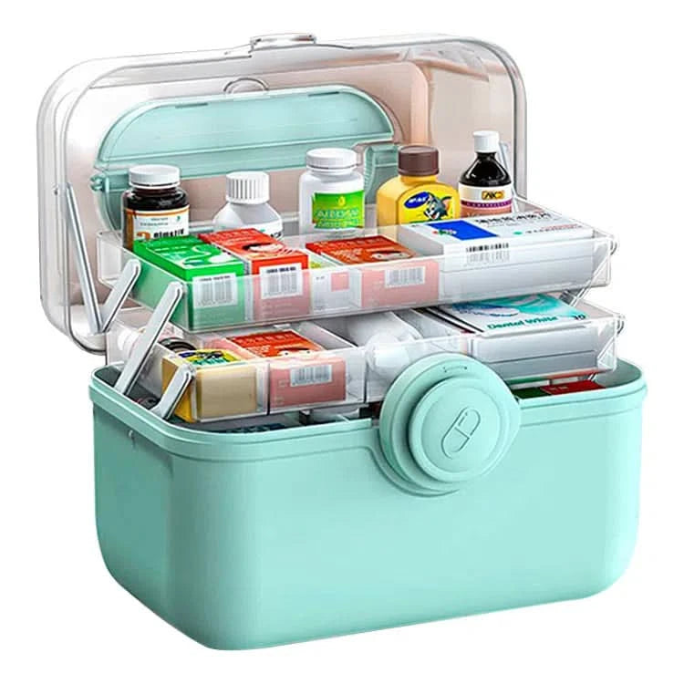 Contenedor Bucket Organizador de Medicamentos 3 Divisiones