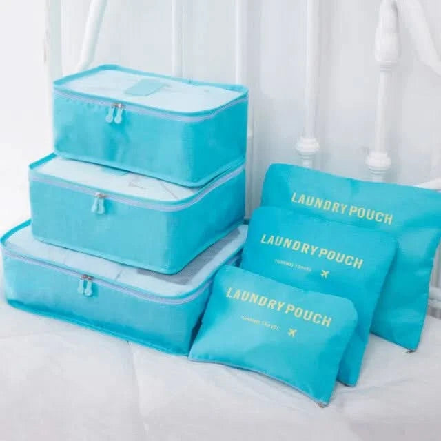 Set de 6 Bolsas Organizadoras para Viajes Varios Tamaños