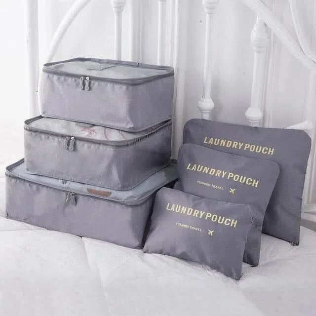 Set de 6 Bolsas Organizadoras para Viajes Varios Tamaños