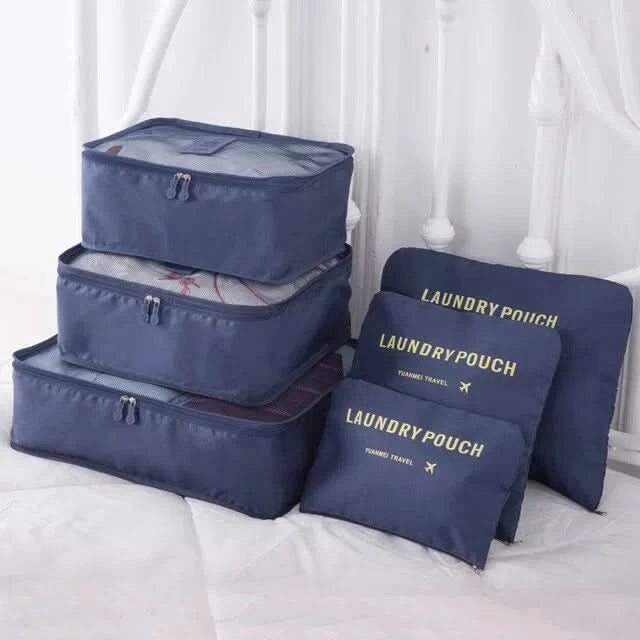 Set de 6 Bolsas Organizadoras para Viajes Varios Tamaños