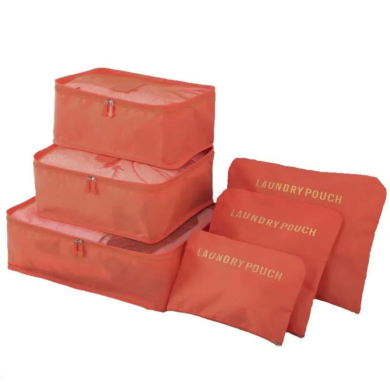 Set de 6 Bolsas Organizadoras para Viajes Varios Tamaños