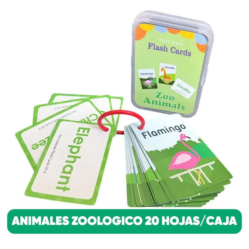 Pack de 5 Tarjetas de Aprendizaje en Inlges para Niños
