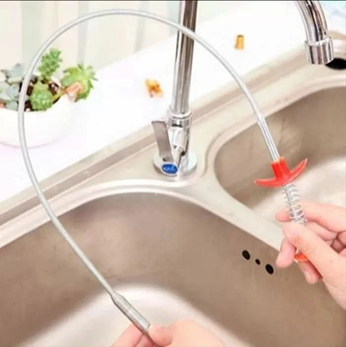 Limpiador Destapador de Tuberías Flexible 150cm con Pinza