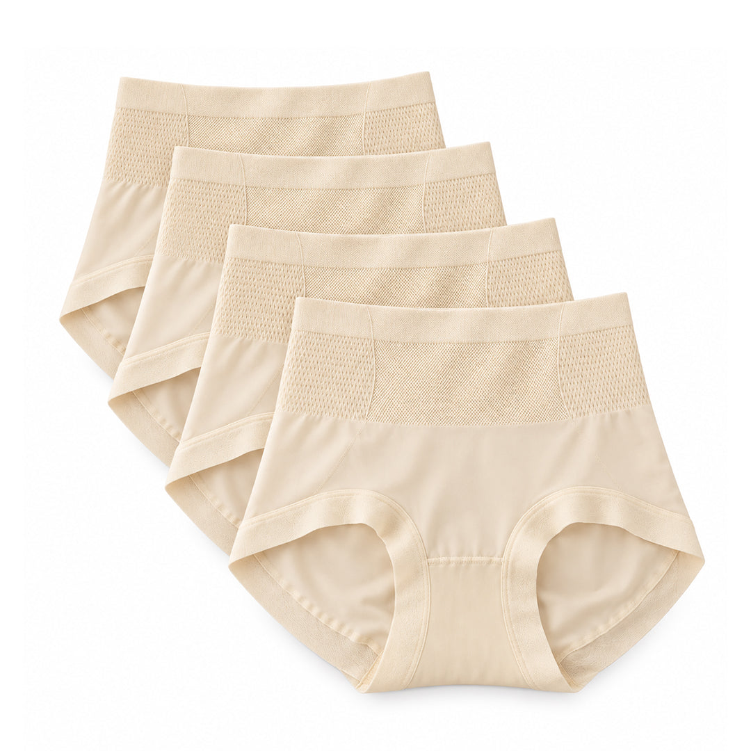 Pack x4 Ropa Interior Antibacterial Cintura Alta sin Costura Modelo Cittadella ELEVÉ