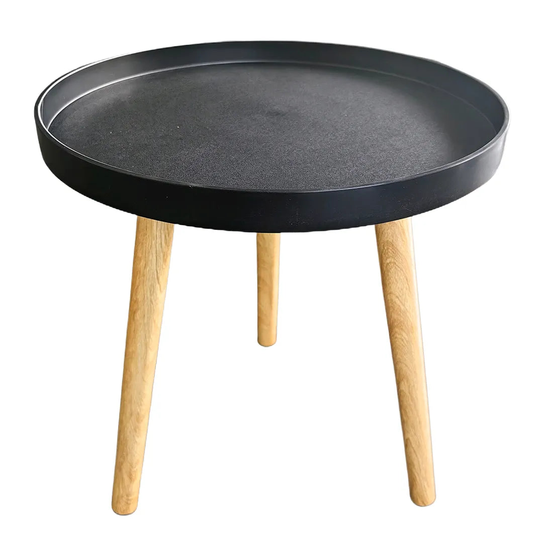 Mesa Bolpur Redonda Ratona de Madera y Plastico 40X44