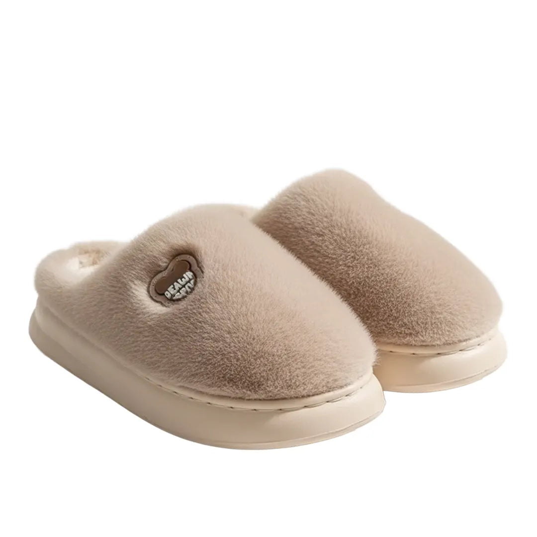 Pantufla Super Suave Momy Con Suela de Espuma Beige