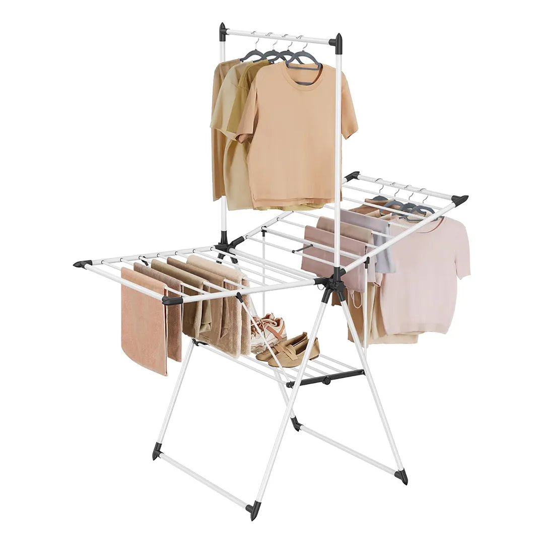 Tendedero de secado de ropa plegable de 2 niveles