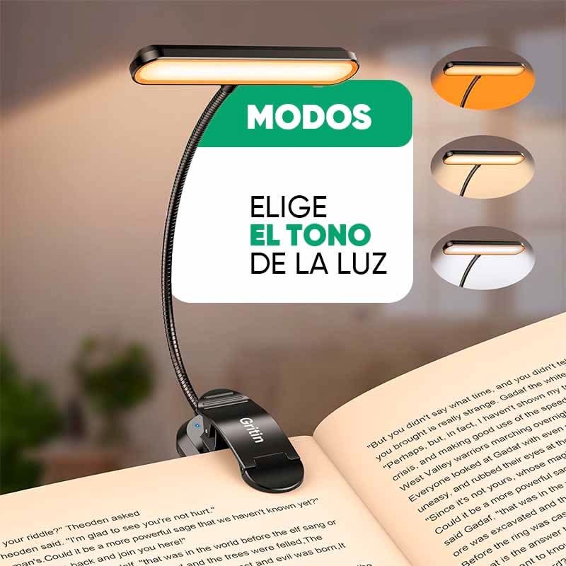Luz Led de Lectura 360 Grados Color Ajustable Gritin