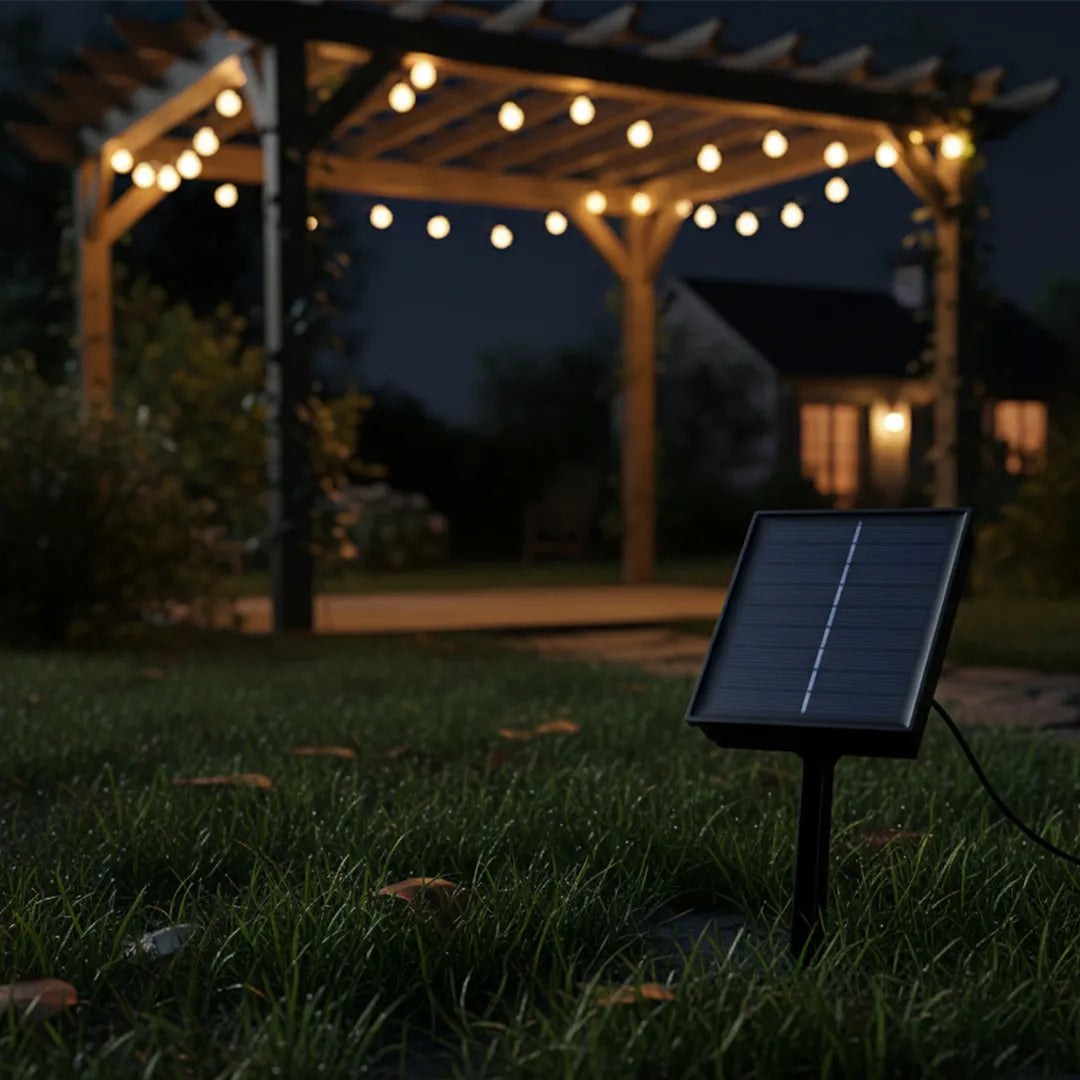 Guirnalda Luces Led Edison 5Mts con Panel Solar