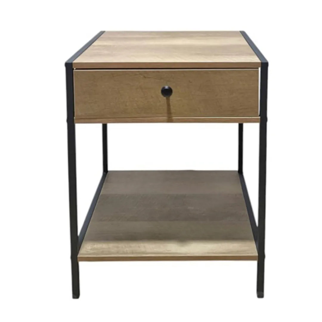 Mesa de Luz de Hierro y mdf Desarmable con 1 Cajon