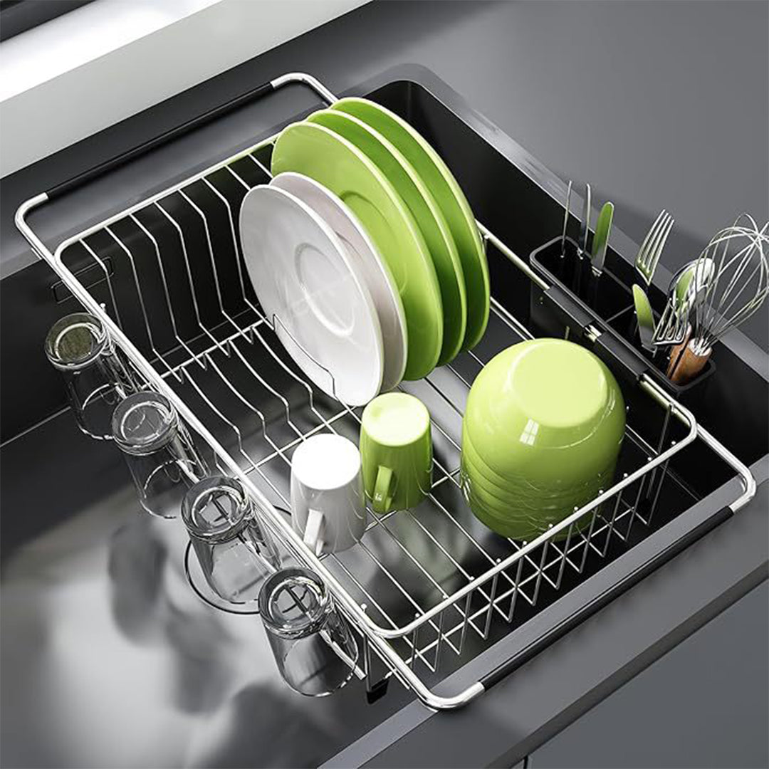 Escurridor de Platos Retráctil para Fregadero de Cocina