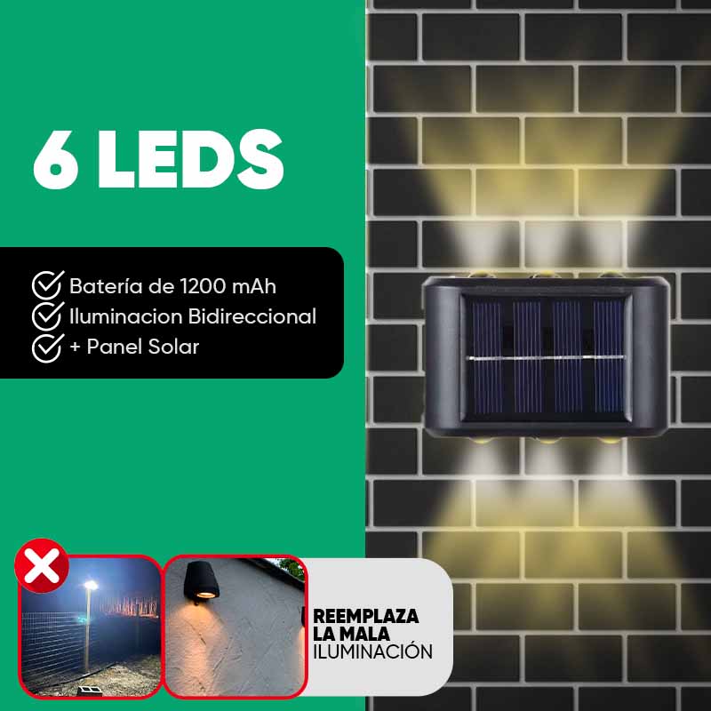 Pack de 2 Focos Decorativos de 6 Luces Solares