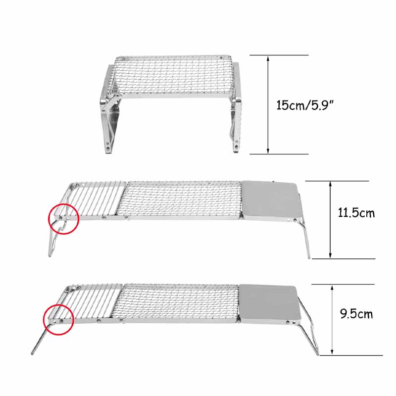 Parrilla Plegable para Camping Acero Inoxidable