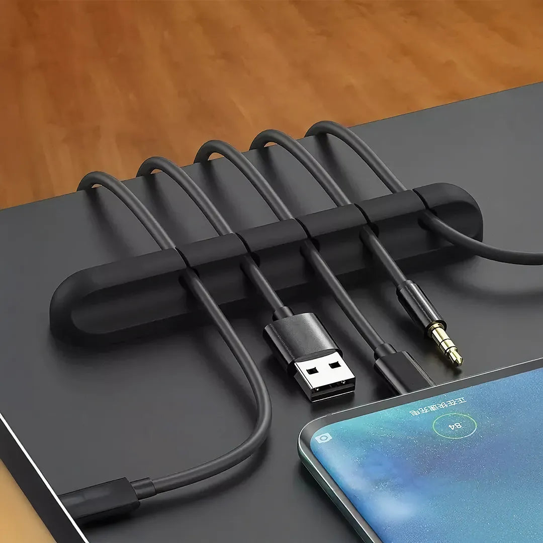 Organizador de Cables Flexible para Escritorio