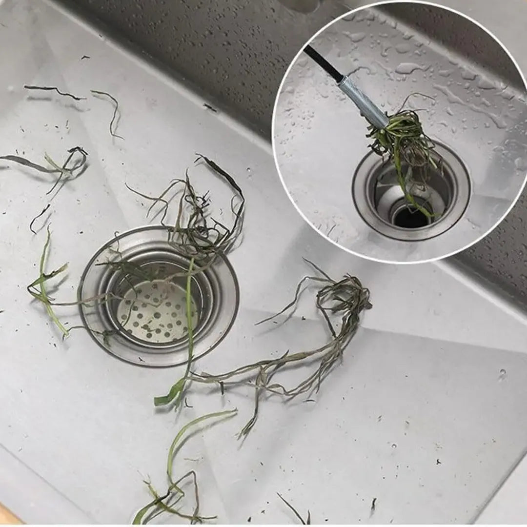 Limpiador Destapador de Tuberías Flexible 150cm con Pinza