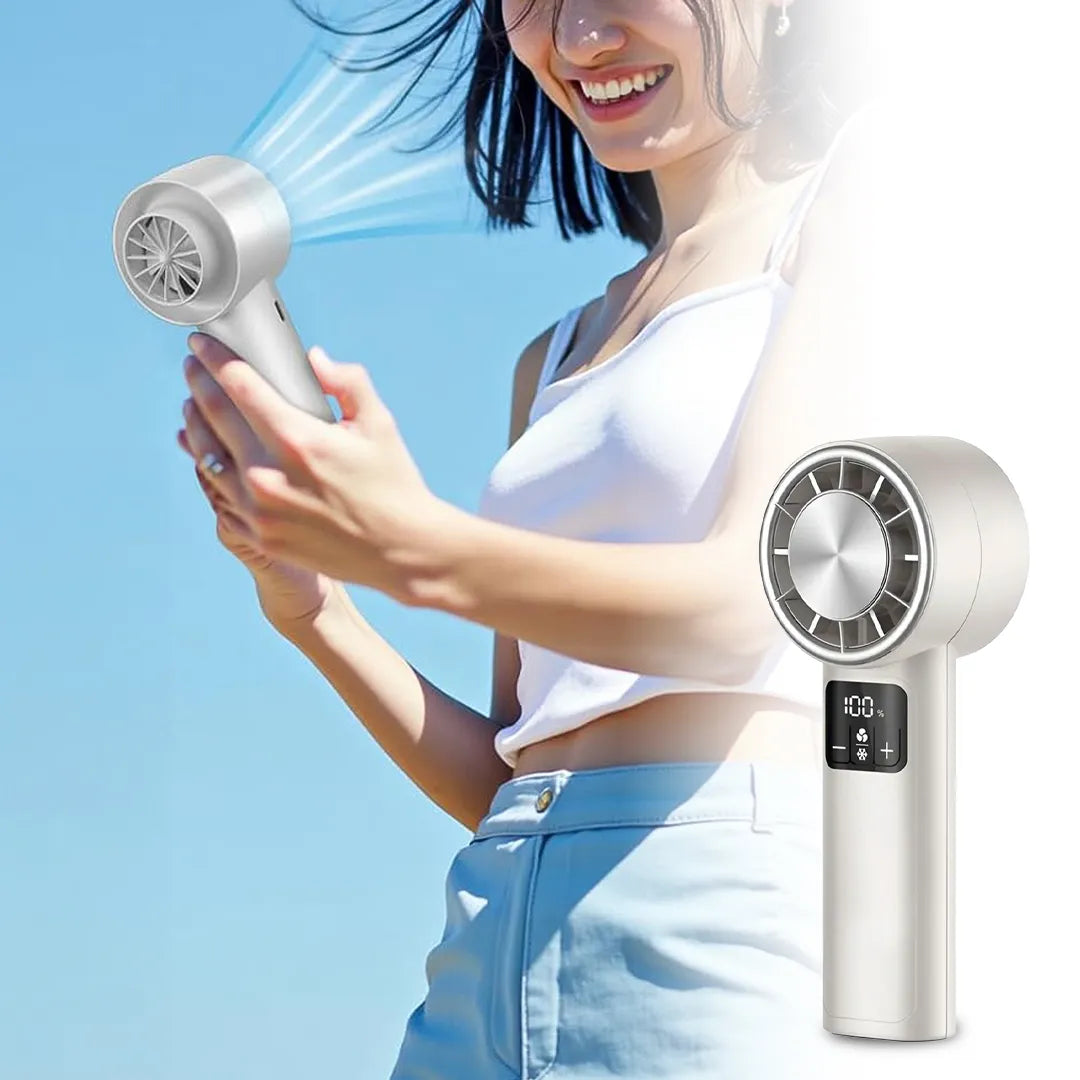 Ventilador de Mano Portátil Recargable de Alta Velocidad