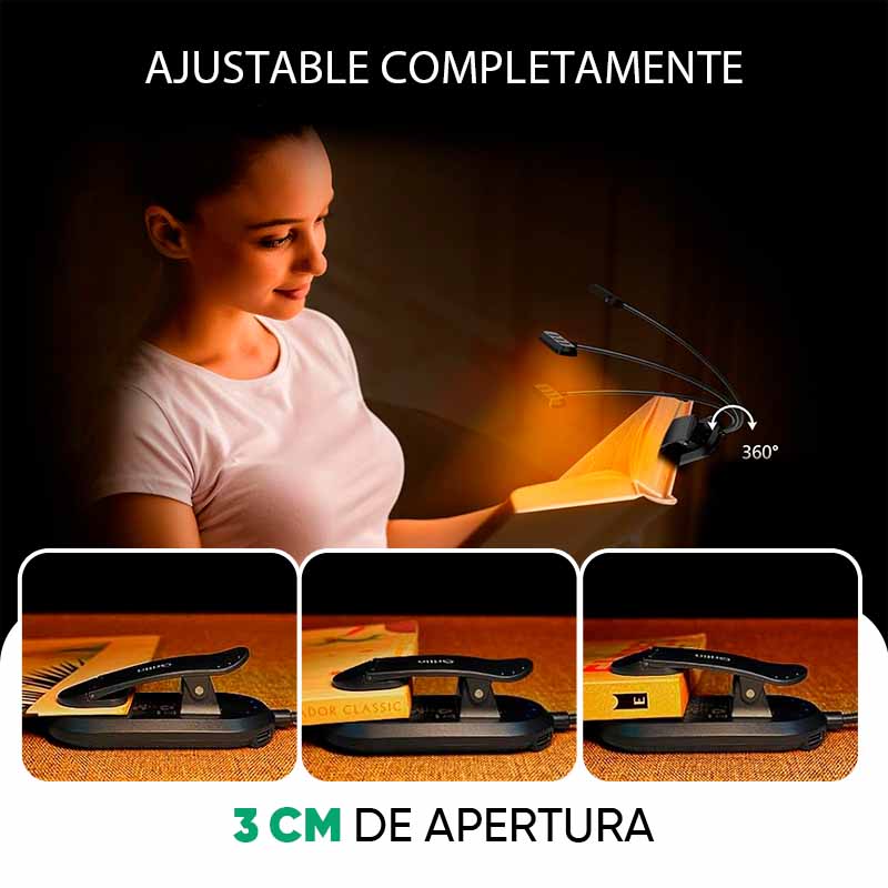 Luz Led de Lectura 360 Grados Color Ajustable Gritin