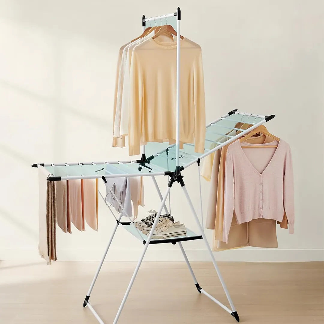 Tendedero de secado de ropa plegable de 2 niveles