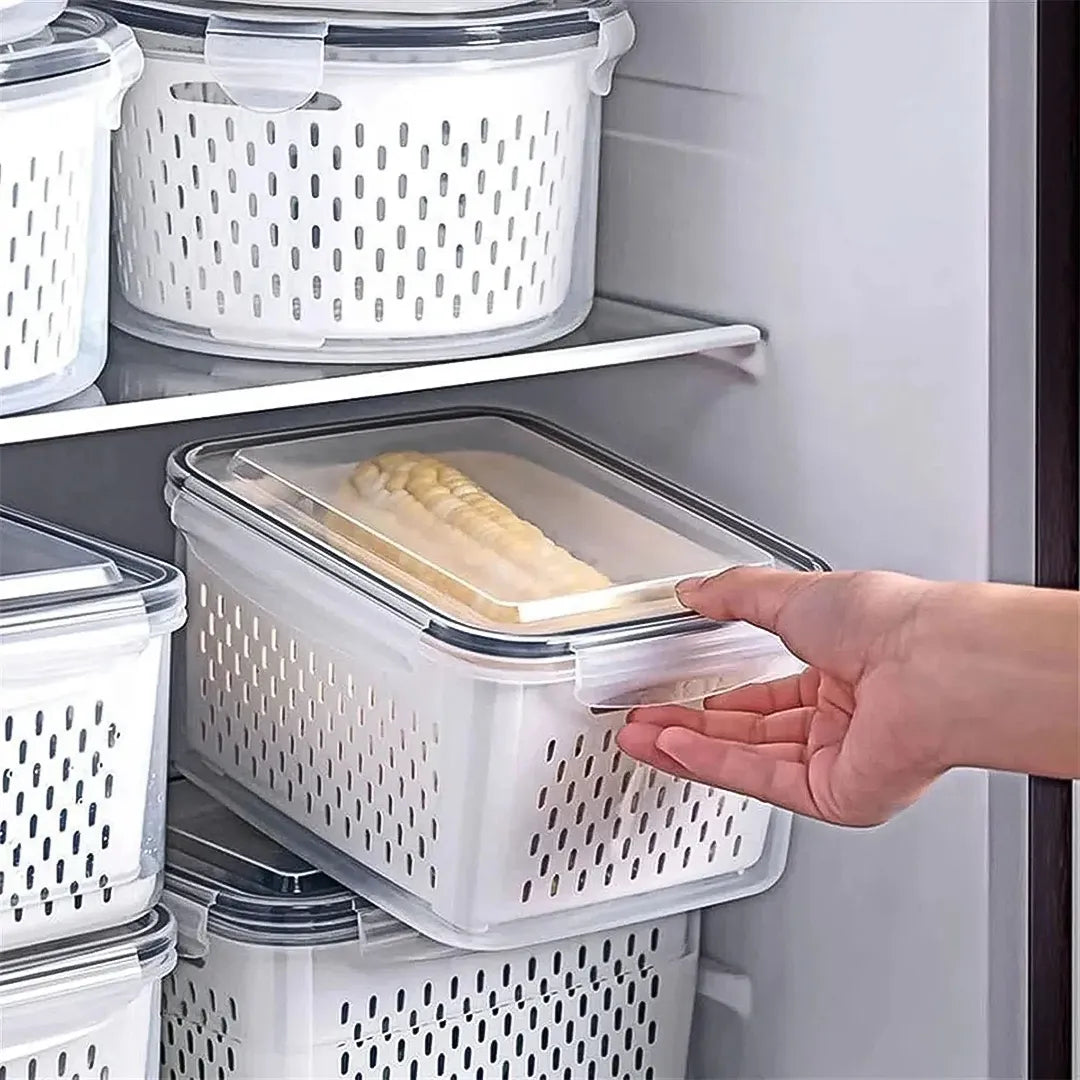 Set de 3 Taper Organizador Alimentos Apilables con Canasto