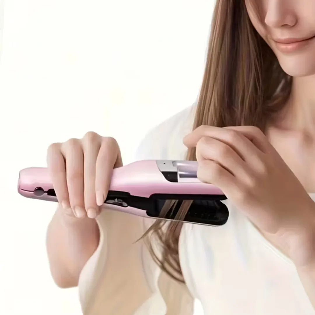 Plancha de Pelo con Recortado de Puntas Abiertas Rosa