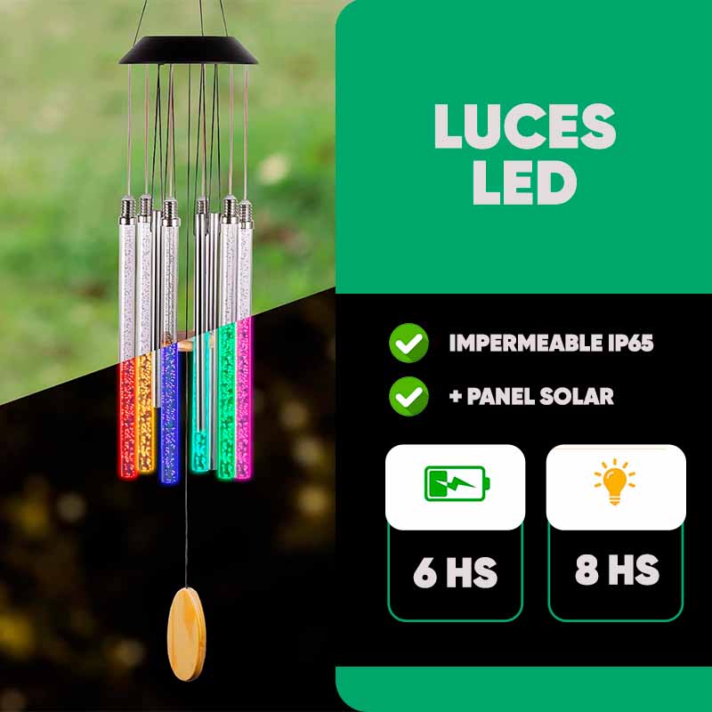 Lampara Solar para Viento con Luces Led de Colores