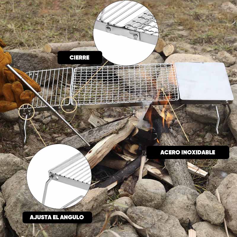 Parrilla Plegable para Camping Acero Inoxidable