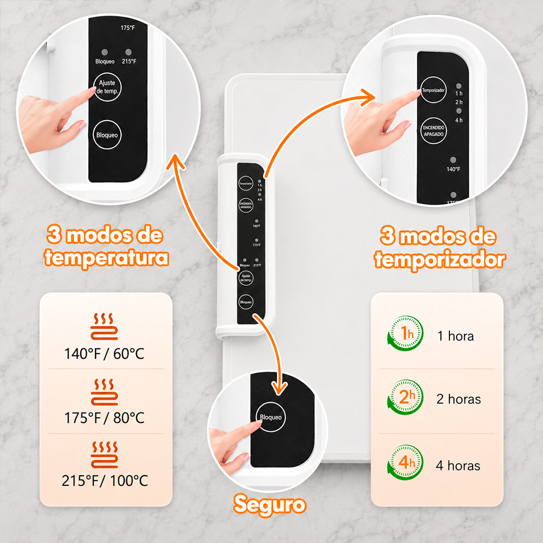 Bandeja Calentadora Eléctrica Plegable