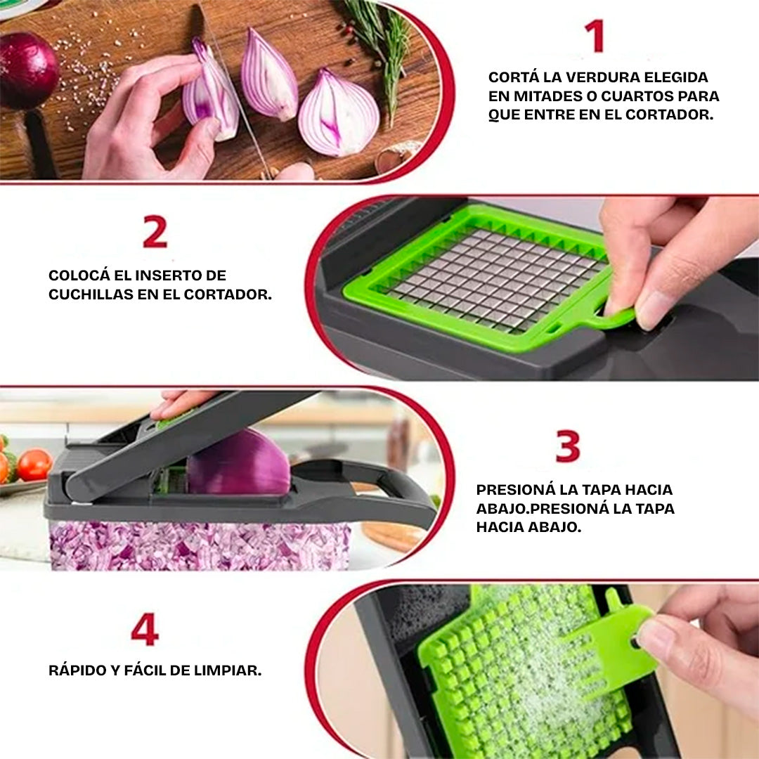 Cortador de Verduras Multifuncional 16 en 1 para Cocina