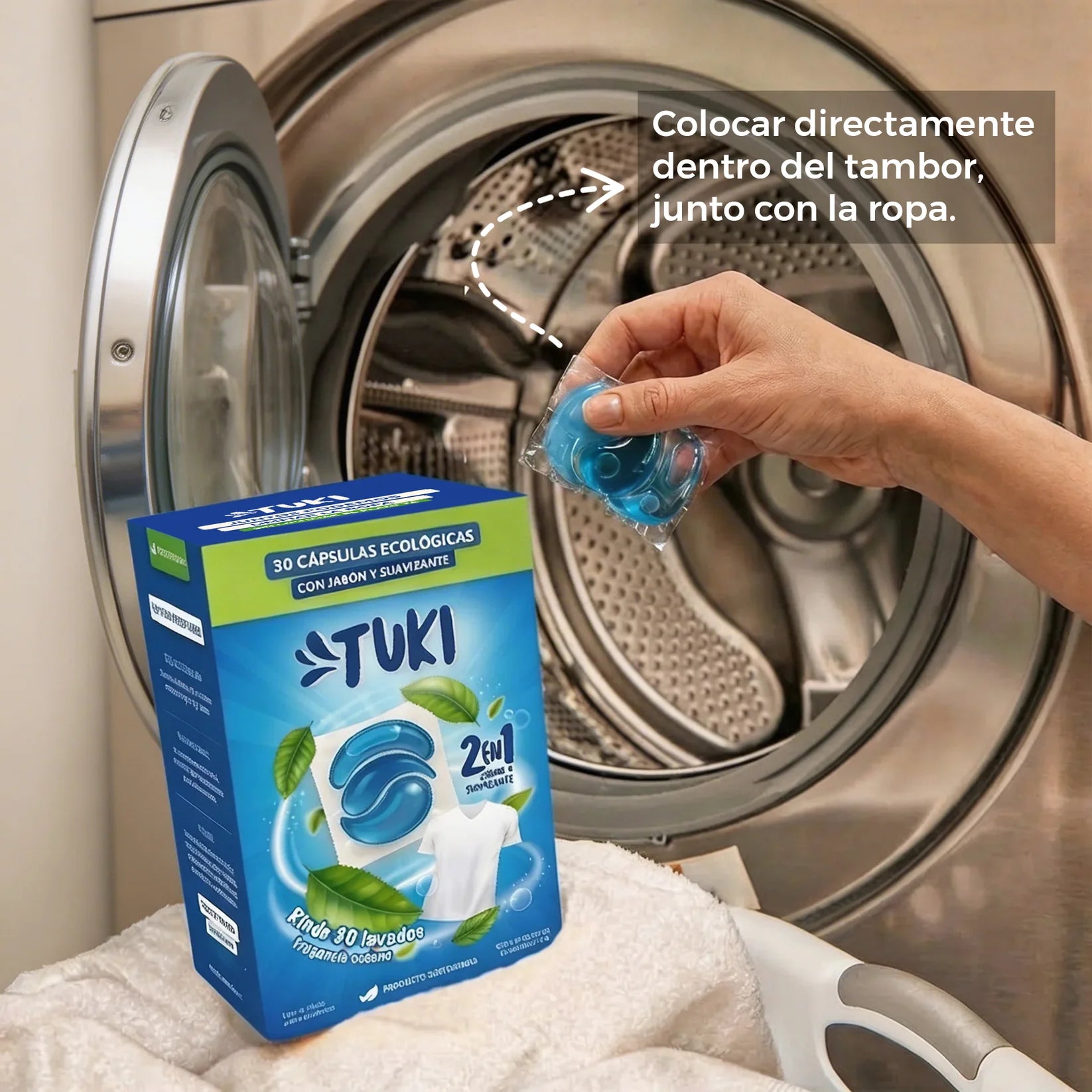 Capsulas Tuki Ecologicas para Lavado de Ropa Aroma Oceano