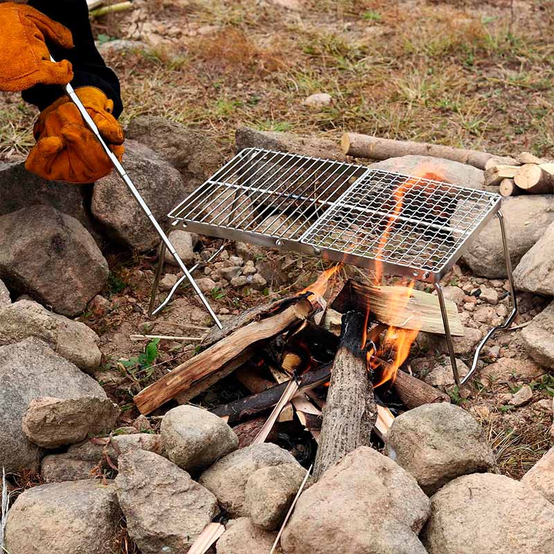 Parrilla Plegable para Camping Acero Inoxidable