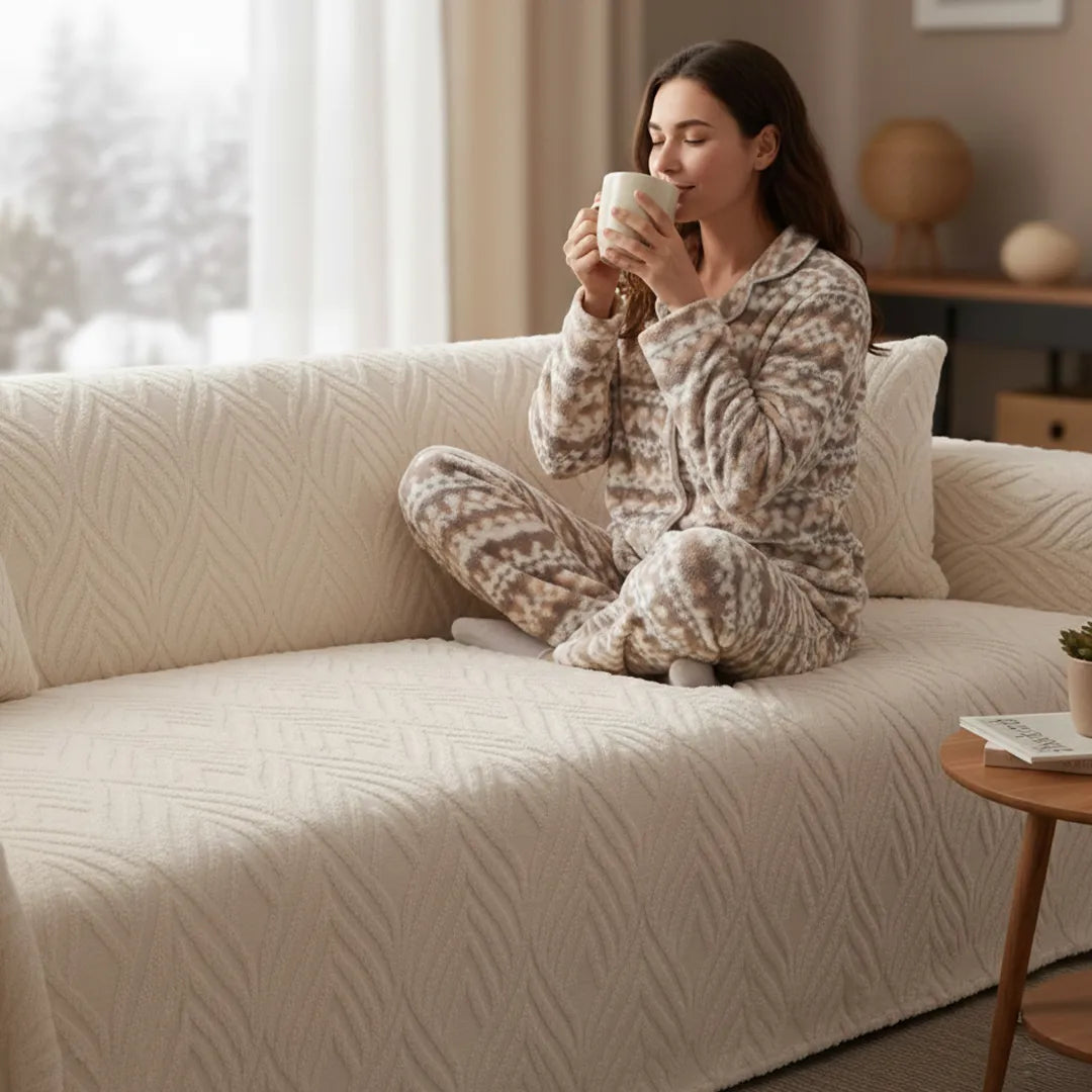 Funda Cubre Sofá Acolchonada  Diseño Leaves