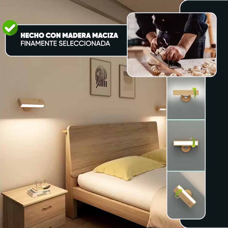 Lampara Led de Madera Lightwood  360 grados