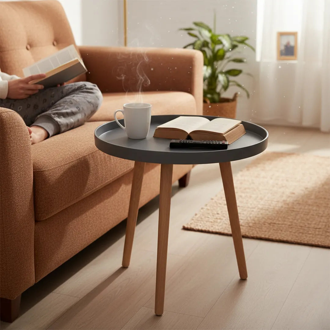 Mesa Adana Redonda Ratona de Madera y Plastico 50X44
